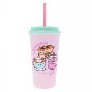 Pusheen® The Cat Breakfast Tumbler Plastic water juice cup with straw